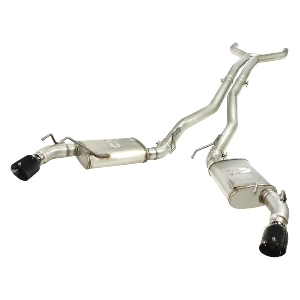 aFe MACHForce XP Exhaust 3in Stainless Stee CB/10-13 Chevy Camaro V8-6.2L (td) (gloss blk tip) 49-44039-B