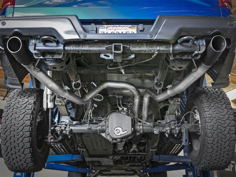 aFe MACH Force-Xp 3in to 3-1/2in 304 SS Cat-Back Exhaust w/Black Tip 17-18 Ford F-150 Raptor V6 3.5L aFe Catback