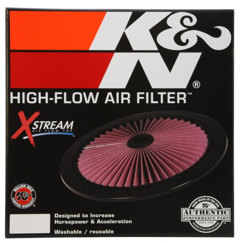 K&N X-Stream Top Filter X-Stream 16in OD - Black K&N Engineering Air Filters - Universal Fit