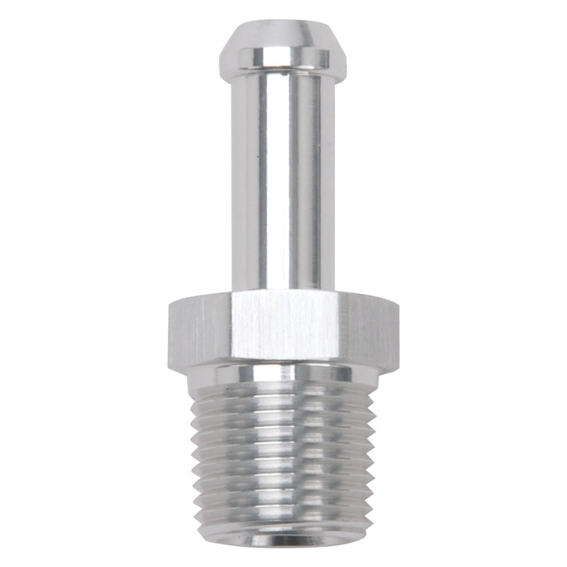 Edelbrock Hose End Straight 3/8In NPT to 3/8In Barb Clear Anodize Edelbrock Fittings