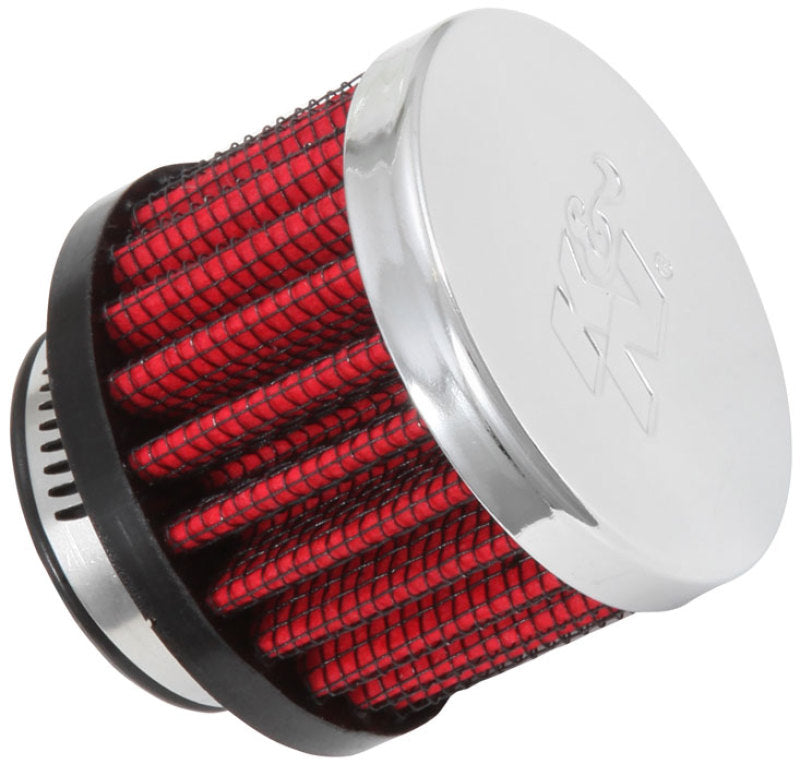 K&N 1in Flange ID x 2in OD x 1.5 inch H Rubber Base Crankcase Vent Filter K&N Engineering Air Filters - Universal Fit
