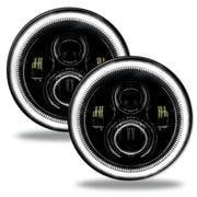 Oracle 7in High Powered LED Headlights - Black Bezel - White ORACLE Lighting Headlights