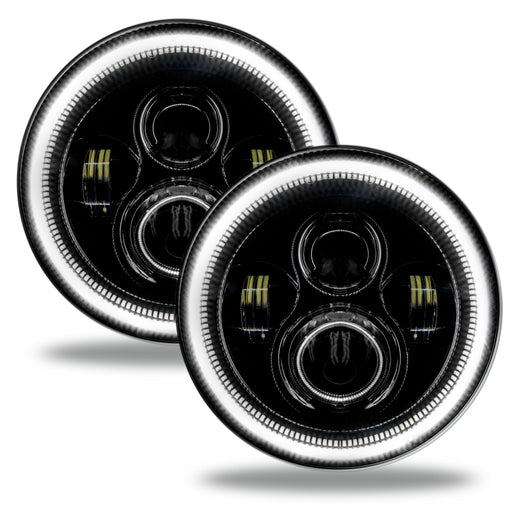 Oracle 7in High Powered LED Headlights - Black Bezel - White ORACLE Lighting Headlights