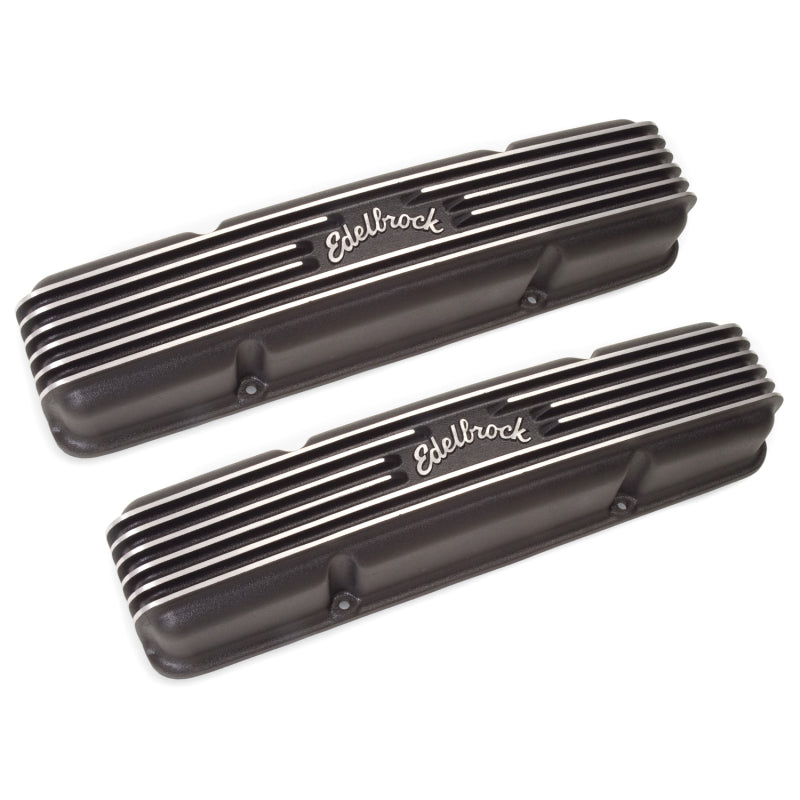 Edelbrock Valve Cover Classic Series Chevrolet 1959-1986 262-400 CI V8 Black Edelbrock Valve Covers