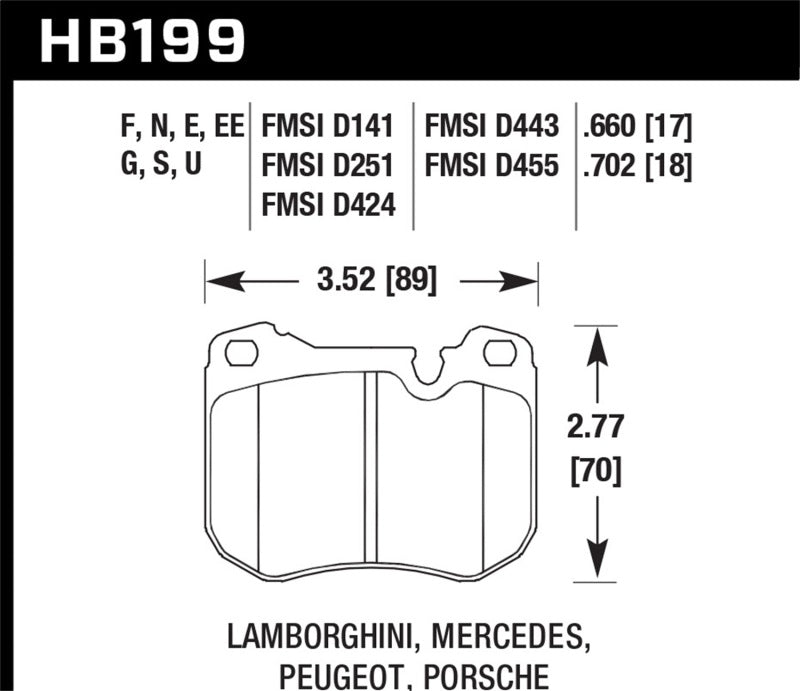 Hawk 79-83 Peugeot 504 Station Wagon Front ER-1 Brake Pads Hawk Performance Brake Pads - Racing