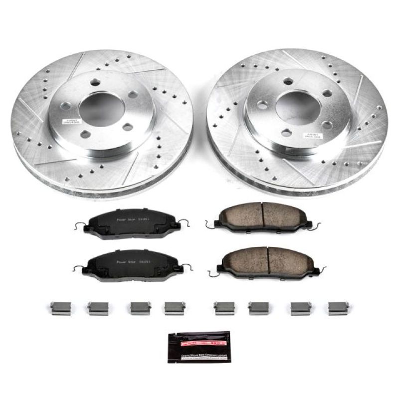 Power Stop 05-10 Ford Mustang Front Z23 Evolution Sport Brake Kit PowerStop Brake Kits - Performance D&S
