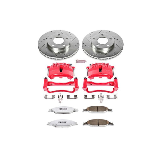 Power Stop 03-04 Ford Mustang Front Z26 Street Warrior Brake Kit w/Calipers PowerStop Brake Kits - Performance D&S