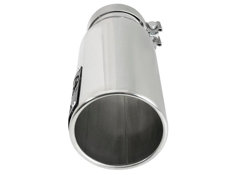 aFe SATURN 4S 4in SS Intercooled Exhaust Tip - Polished 4in In x 5in Out x 12in L Bolt-On aFe Tips