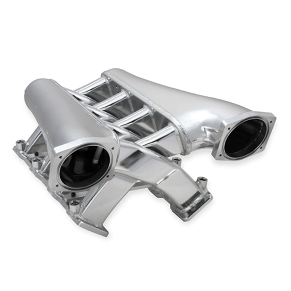 Holley Hi-Ram Fabricated Intake Manifold Dual Plenum 92mm GM LS3/L92, TB spacers, and Fuel Rail kit Silver w/ Sniper EFI logo 822201