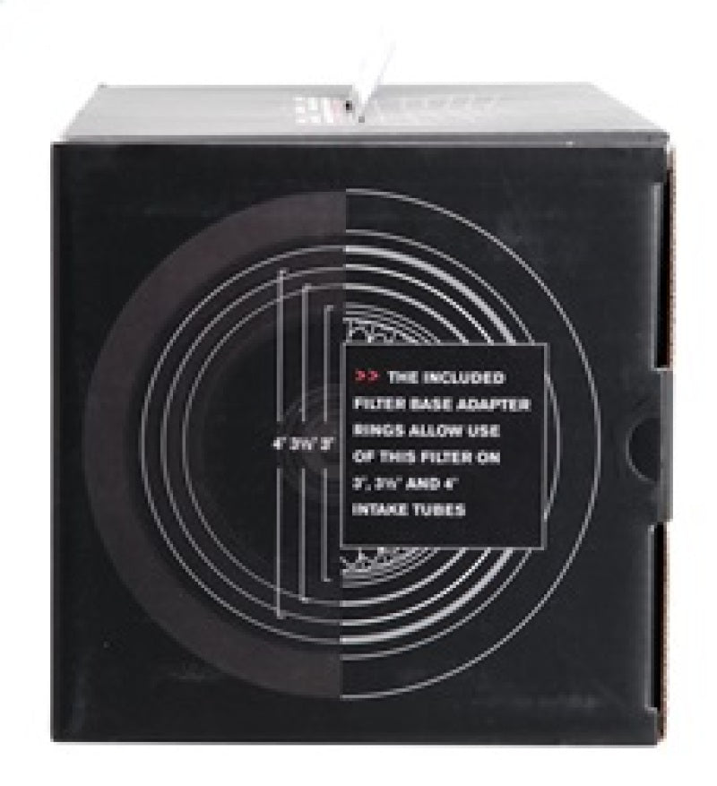 Spectre Adjustable Conical Air Filter 9-1/2in. Tall (Fits 3in. / 3-1/2in. / 4in. Tubes) - Black Spectre Air Filters - Universal Fit