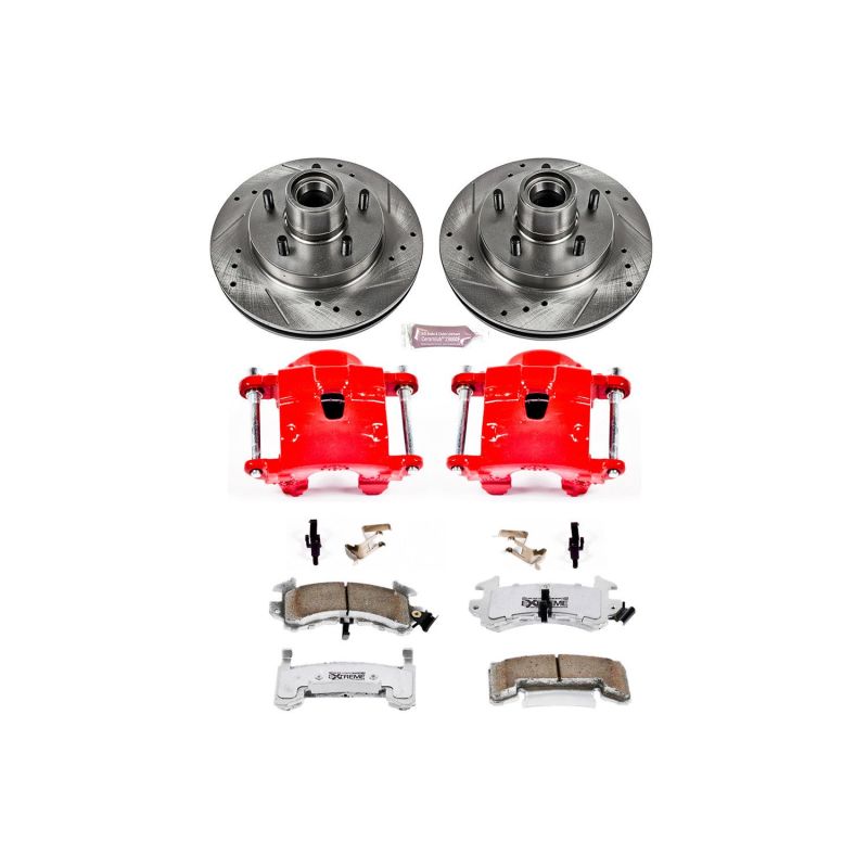 Power Stop 82-87 Buick Regal Front Z26 Street Warrior Brake Kit w/Calipers PowerStop Brake Kits - Performance D&S