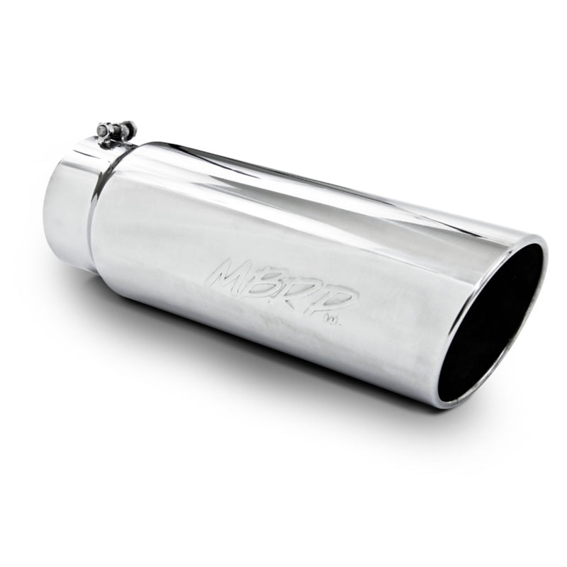 MBRP Universal Tip 6in OD Angled Rolled End 5in Inlet 18in Length T304 Exhaust MBRP Steel Tubing