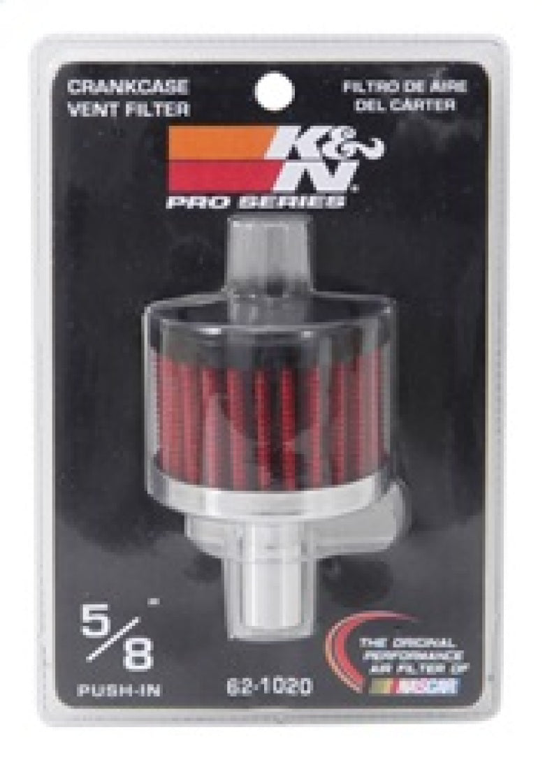 K&N Steel Base Crankcase Vent Filter .625in Vent OD x 2in OD x 1.5in Height K&N Engineering Air Filters - Universal Fit