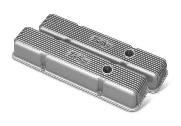 Holley Valve Covers - Vintage Series - Finned - SBC - Natural 241-240 HOLLEY Autoparts