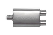 Gibson CFT Superflow Center/Dual Oval Muffler - 4x9x13in/2.25in Inlet/2.25in Outlet - Stainless Gibson Muffler