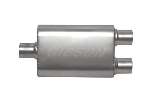 Gibson CFT Superflow Center/Dual Oval Muffler - 4x9x18in/3in Inlet/2.5in Outlet - Stainless Gibson Muffler