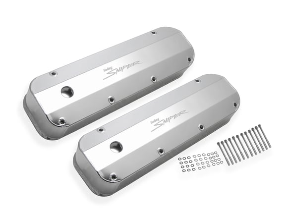 Sniper Valve Cover - Fabricated Aluminum - Ford Big Block - Natural Anodized 890007 HOLLEY Autoparts