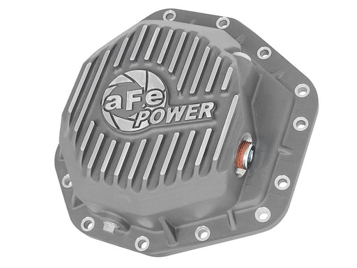 aFe Power Street Ser Rear Diff Cover Raw w/Mach Fin 2017 Ford Diesel Trucks V8-6.7L(td) Dana M275-14 aFe Diff Covers