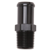 Edelbrock Hose End Straight 1/2In NPT to 3/4In Barb Black Anodize Edelbrock Fittings