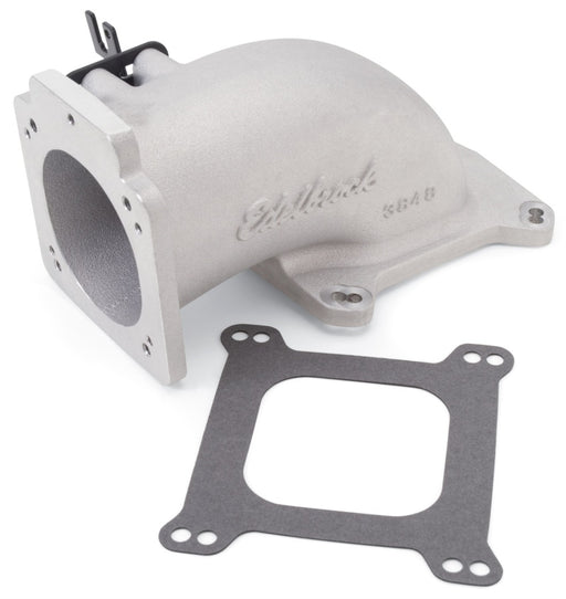 Edelbrock Low Profile Intake Elbow 90mm Throttle Body to Square-Bore Flange As-Cast Finish Edelbrock Throttle Bodies