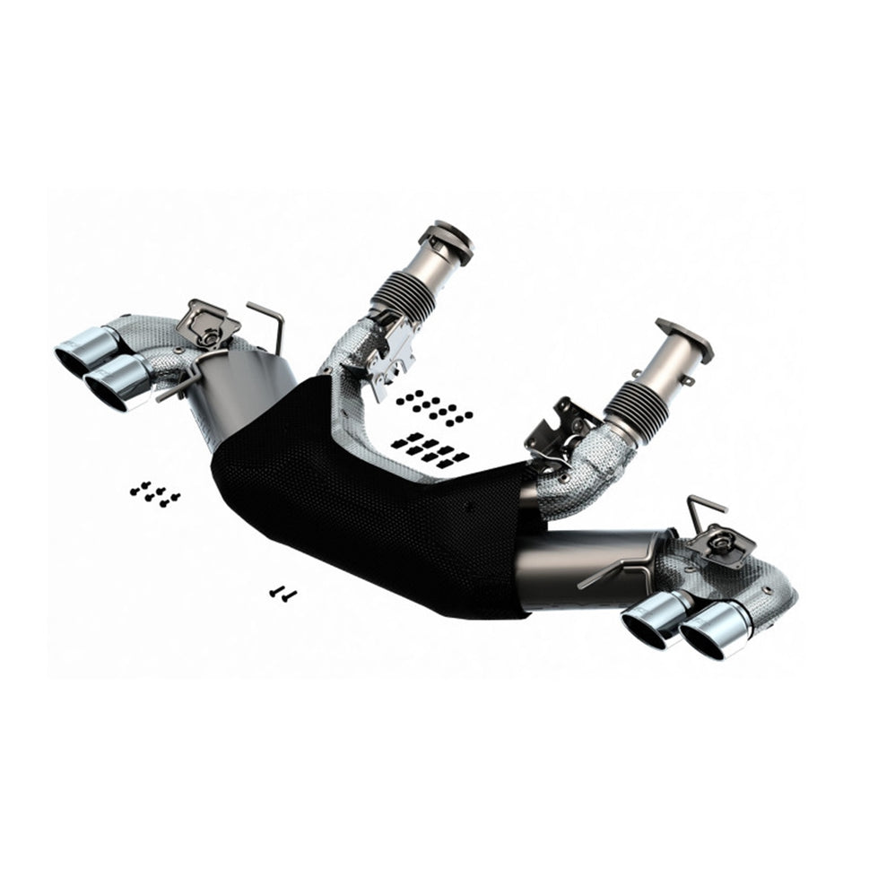 Borla 2020 Chevrolet Corvette C8 6.2L S-Type Exhaust System Dual Round A/C Tips 4inx 4.75in 140838