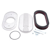 Edelbrock Air Cleaner Classic Series Oval Aluminum Top Cloth Element 17 5In X 9 35In X 3 9In Satin Edelbrock Air Filters - Universal Fit