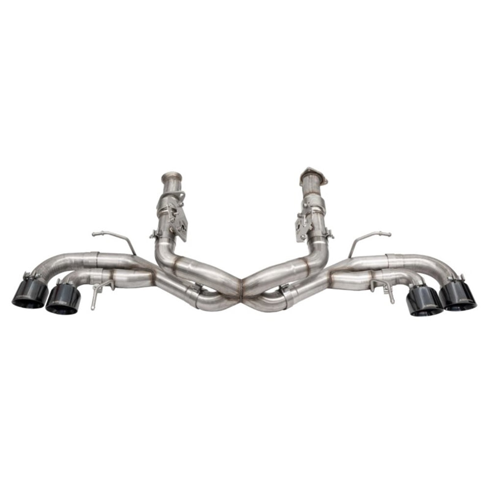 Corsa 2020 Corvette C8 3in Xtreme Cat-Back Exhaust 4.5in Blk Quad Tips - Integrates stock AFM Valve 21102BLK