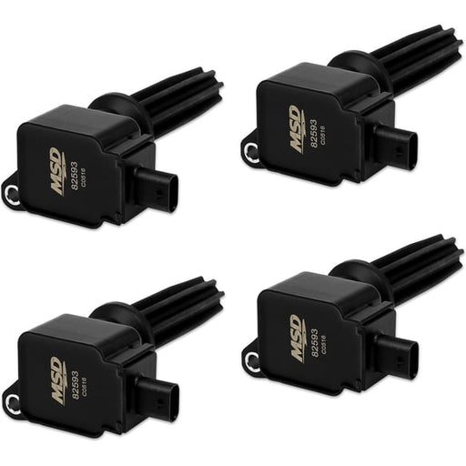 MSD Ignition Coil - Ford EcoBoost - 2.0L/2.3L L4 - Black - 4-Pack 825943 MSD Autoparts