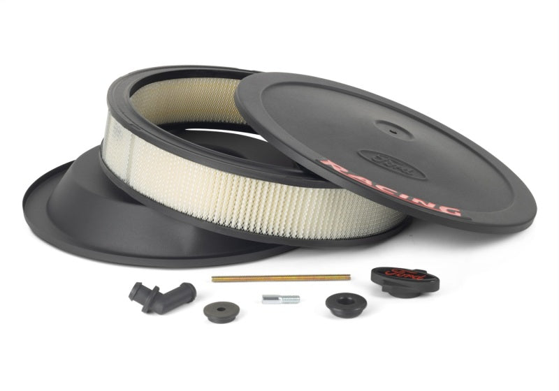 Ford Racing Air Cleaner Kit - Black Crinkle Finish w/ Red Emblem Ford Racing Air Filters - Universal Fit