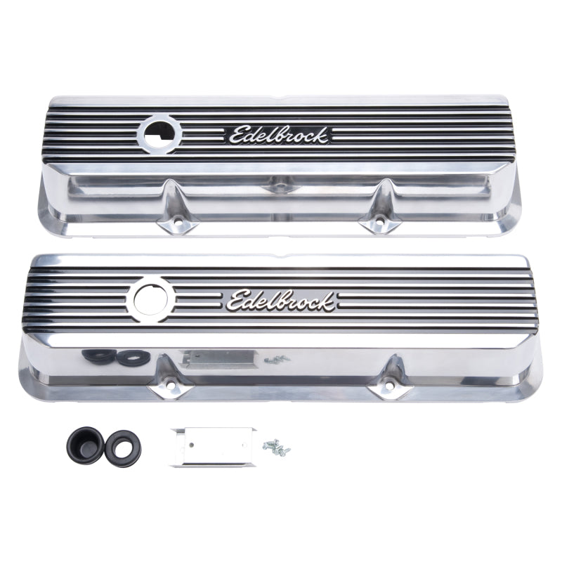 Edelbrock Valve Covers Elite II Ford FE 1958-76 Polished Edelbrock Valve Covers