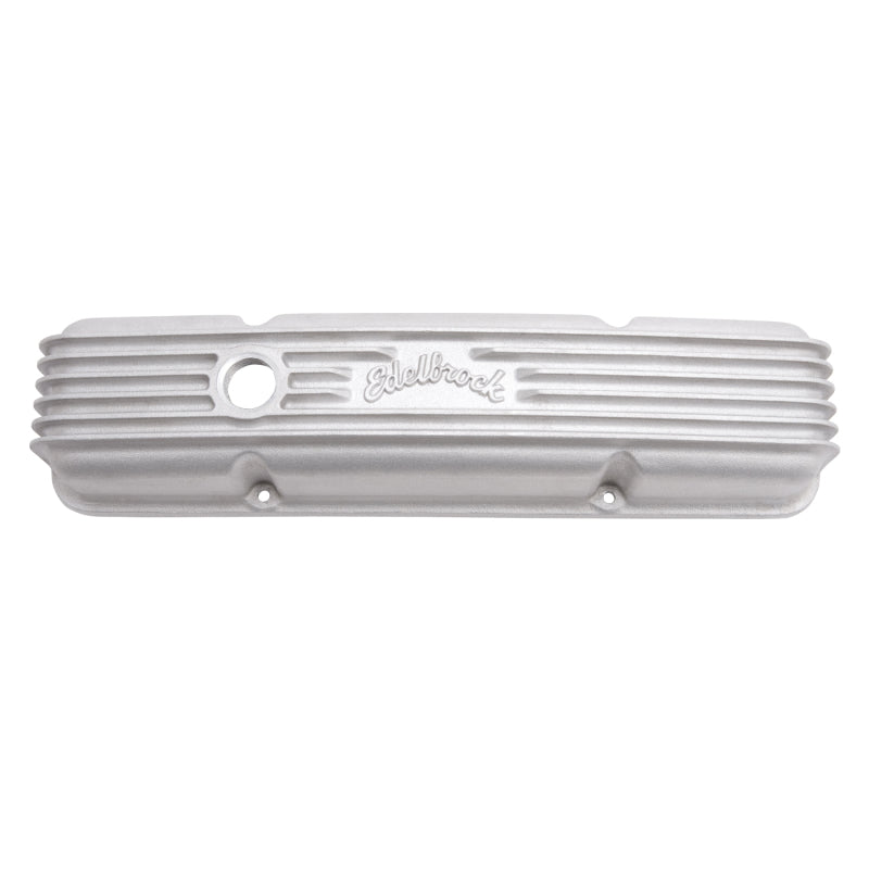 Edelbrock Valve Cover Classic Series Chevrolet 1959-1986 262-400 CI V8 w/ Oil Fill Hole Satin Edelbrock Valve Covers
