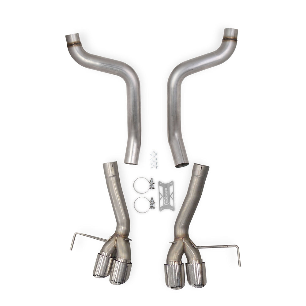 HOOKER BLACKHEART AXLE-BACK EXHAUST SYSTEM 2015-2019 C7 Corvette Z06 3 inch 304 Stainless Steel Axle-Back without Mufflers 70401327-RHKR