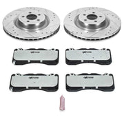 Power Stop 15-22 Ford Mustang Front Z26 Street Brake Kit PowerStop Brake Rotors - Slot & Drilled