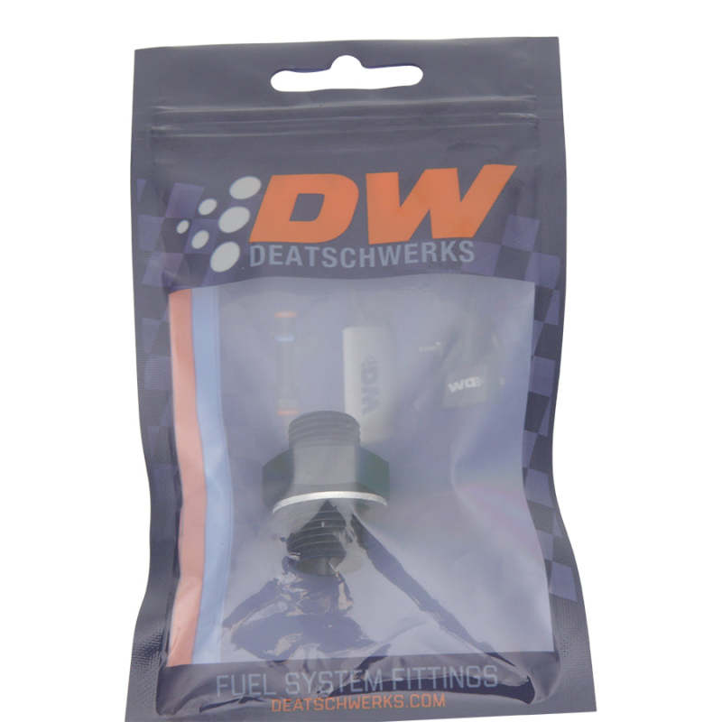 DeatschWerks 6AN ORB Male to M16 X 1.5 Metric Male (Incl O-Ring and Washer) - Anodized Matte Black DeatschWerks Fittings