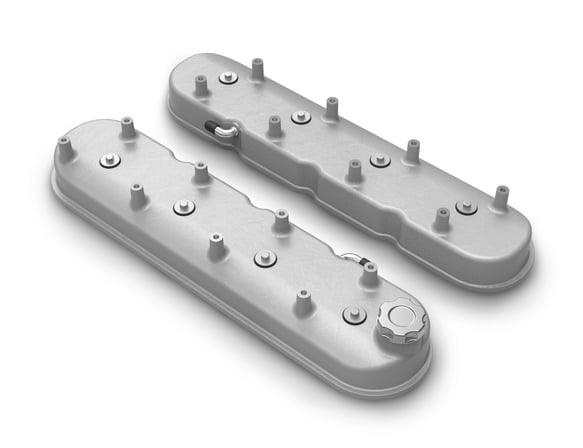 Tall LS Valve Covers - Natural Cast 241-110 HOLLEY Autoparts