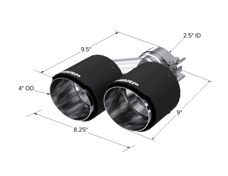 MBRP Universal Carbon Fiber Dual Tip 4in OD/2.5in Inlet MBRP Tips