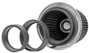 K&N Universal Filter Chrome Round Tapered White - 4in Flange ID x 1.125in Flange Length x 5.5in H K&N Engineering Air Filters - Universal Fit