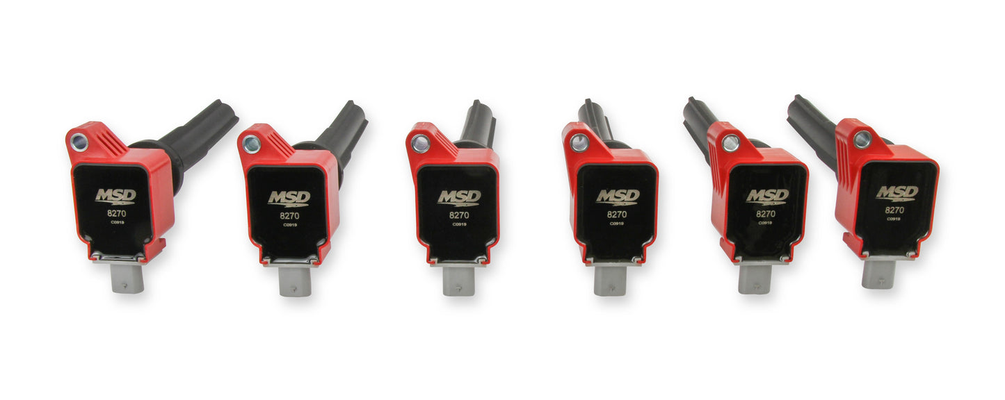 MSD Ignition Coil - Ford EcoBoost - 3.5L V6 - Red - 6-Pack