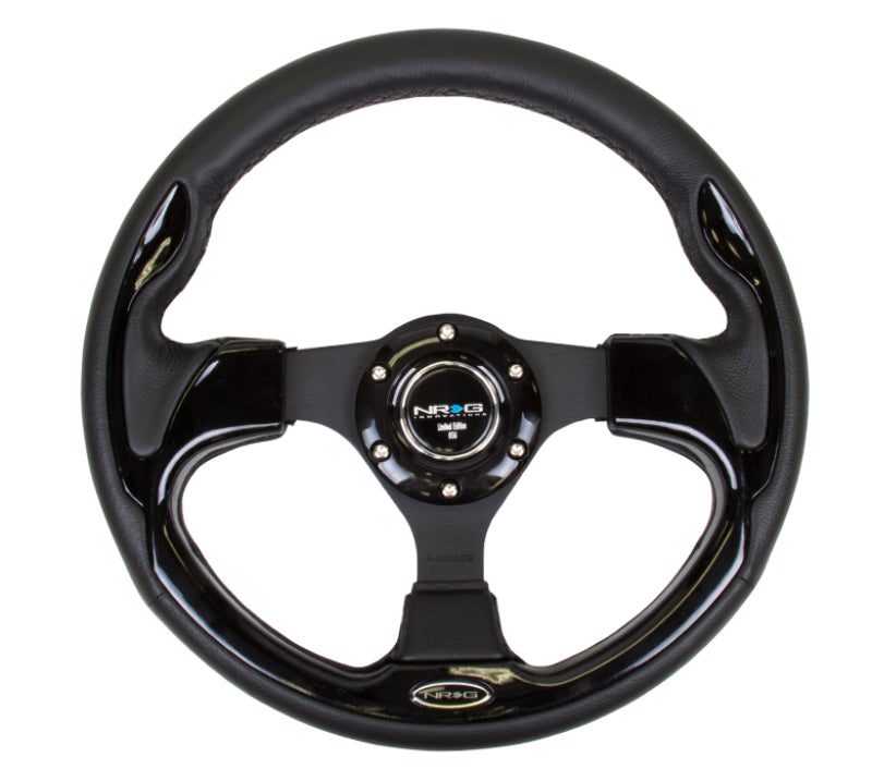 NRG Reinforced Steering Wheel (320mm) Blk w/Gloss Black Trim NRG Steering Wheels