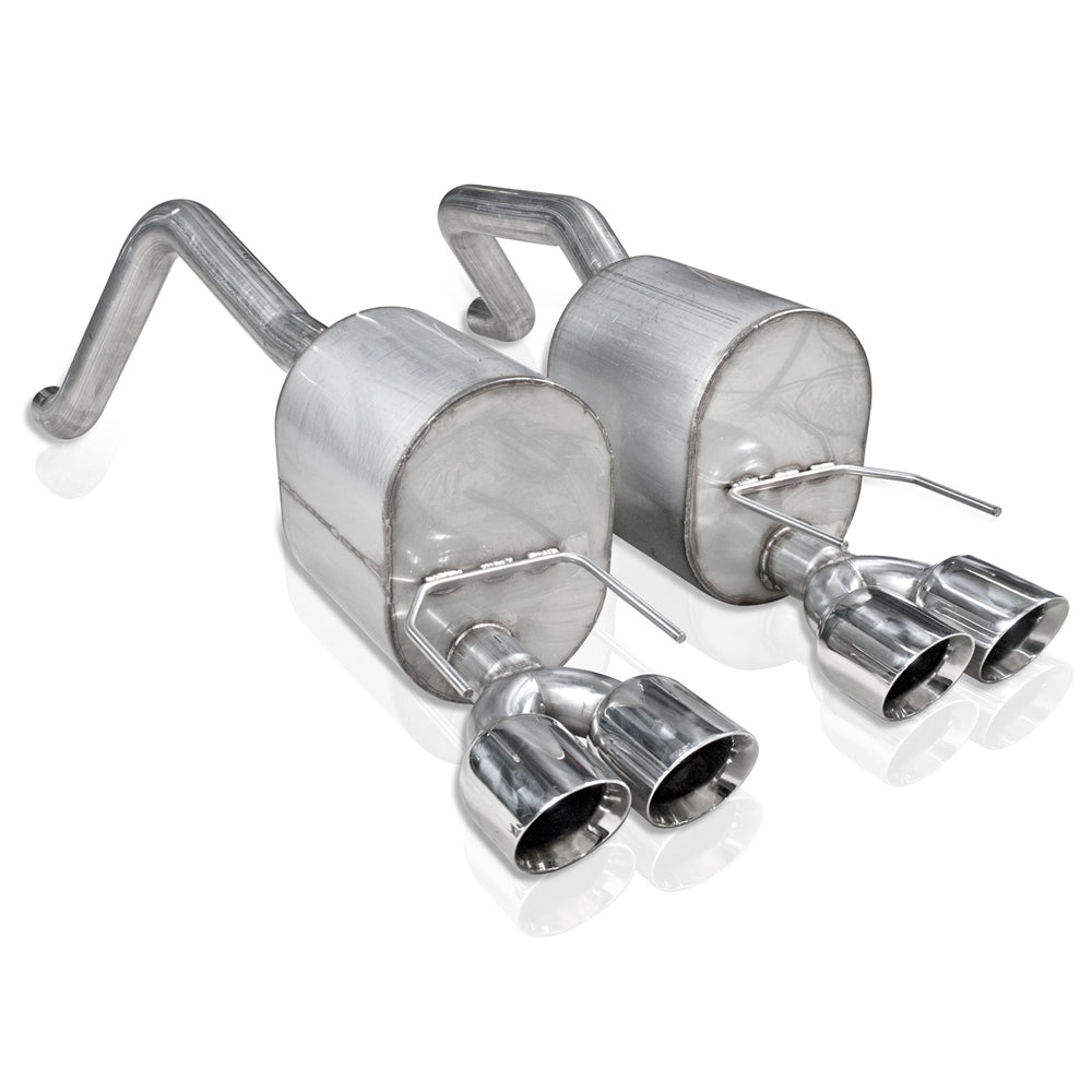 Stainless Works 2009-13 C6 Corvette Axleback 2-1/2in Dual Chambered Turbo Mufflers Quad 4in Tips C609CBQUAD