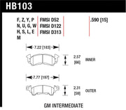 Hawk 76-77 Chevrolet Camaro LT / 72 Camaro Z28 / 69-81 Camaro DTC-70 Race Front Brake Pads Hawk Performance Brake Pads - Racing
