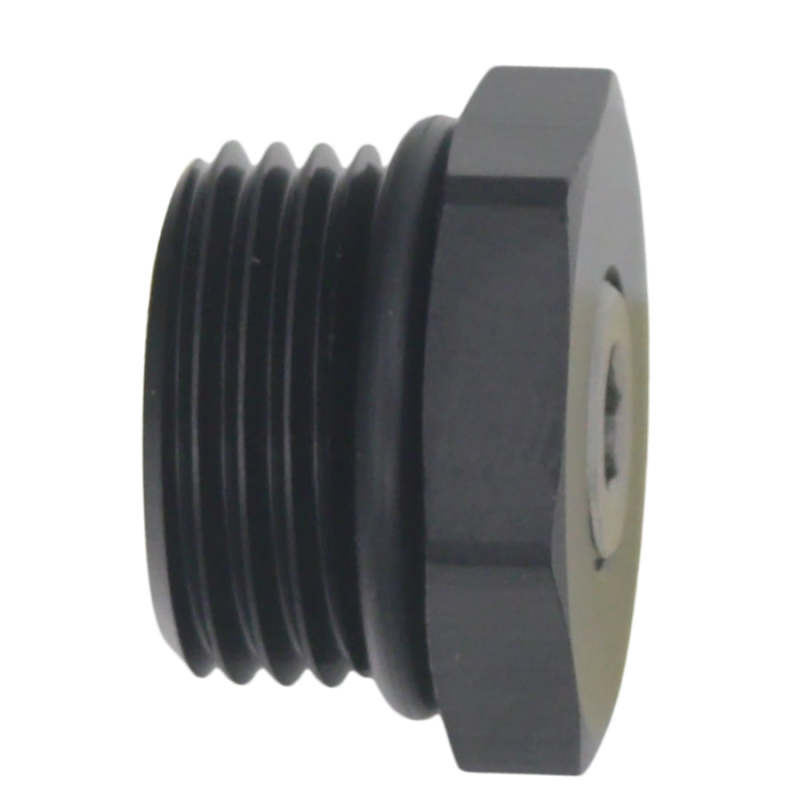 DeatschWerks 8AN ORB Male Plug Fitting with 1/8in NPT Gauge Port - Anodized Matte Black DeatschWerks Fittings