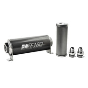 DeatschWerks Stainless Steel 8AN 100 Micron Universal Inline Fuel Filter Housing Kit (160mm) DeatschWerks Fuel Filters
