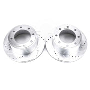 Power Stop 05-2012 Ford F-350 Super Duty Rear Drilled & Slotted Rotor - Pair PowerStop Brake Rotors - Slot & Drilled