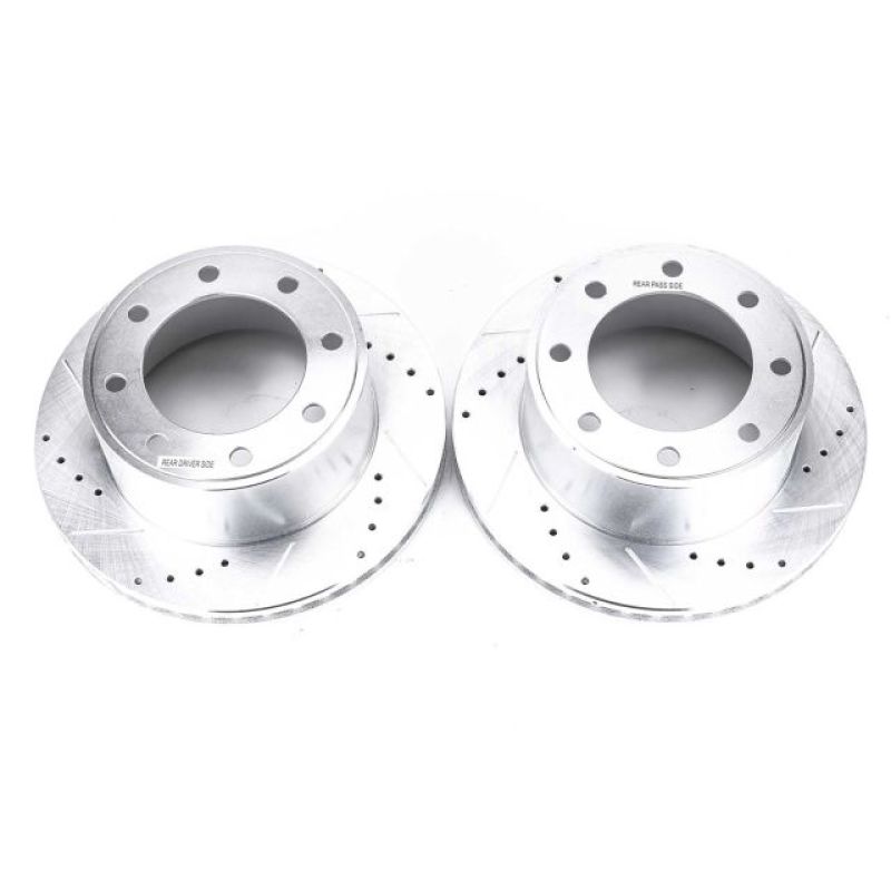 Power Stop 05-2012 Ford F-350 Super Duty Rear Drilled & Slotted Rotor - Pair PowerStop Brake Rotors - Slot & Drilled