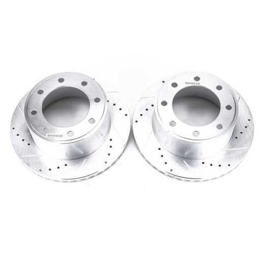 Power Stop 05-2012 Ford F-350 Super Duty Rear Drilled & Slotted Rotor - Pair PowerStop Brake Rotors - Slot & Drilled