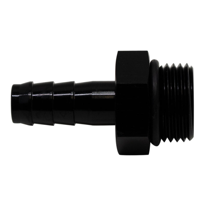 DeatschWerks 8AN ORB Male to 3/8in Male Triple Barb Fitting (Incl O-Ring) - Anodized Matte Black DeatschWerks Fittings