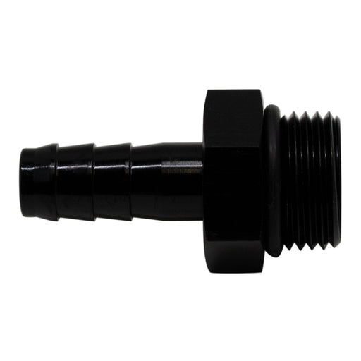 DeatschWerks 8AN ORB Male to 3/8in Male Triple Barb Fitting (Incl O-Ring) - Anodized Matte Black DeatschWerks Fittings