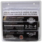 K&N Universal Air Filter Chrome Round Tapered Blue - 4in Flange ID x 1.125in Flange Length x 5.5in H K&N Engineering Air Filters - Universal Fit