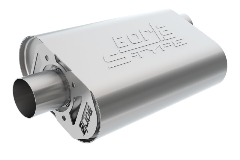 Borla CrateMuffler SBC Hot 350/383 3.0 inch Offset/Center 14in x 4.35in x 9in Oval S-Type Muffler Borla Muffler